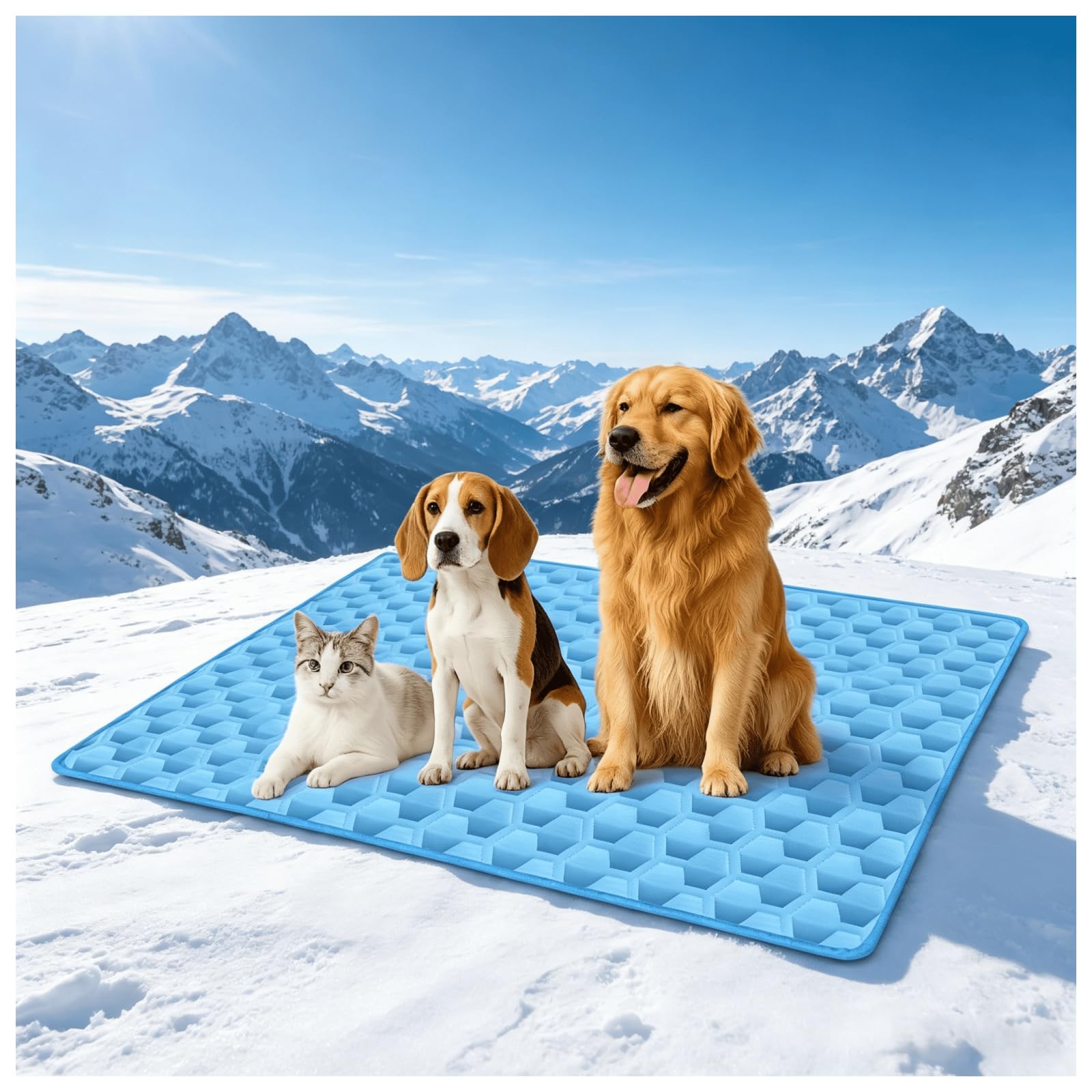 Generic Cooling Mat for Dogs & Cats | 2026 New Self-Cooling Dog Mat Summer | Washable Cooling Pad Self-Cooling Dog Cooling Blanket Cats for Dog Cat | Blue | XXL — image 1