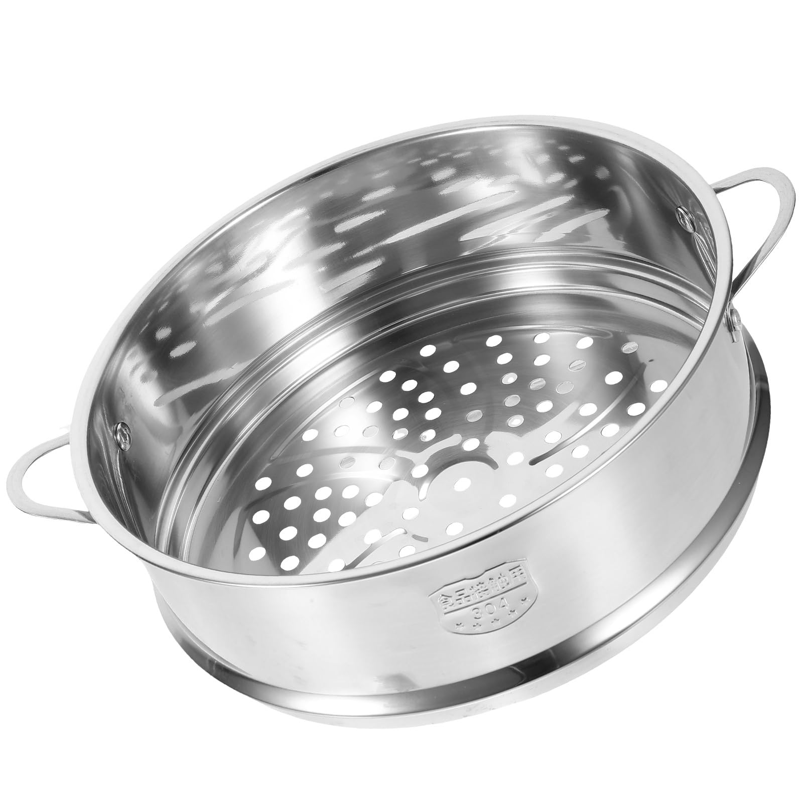 Amosfun Inserto de olla de vapor de acero inoxidable, cesta de vapor de cocina de 22 cm, cesta de vapor de alimentos, olla arrocera china para albóndigas chinas, cesta de vapor para pescados y