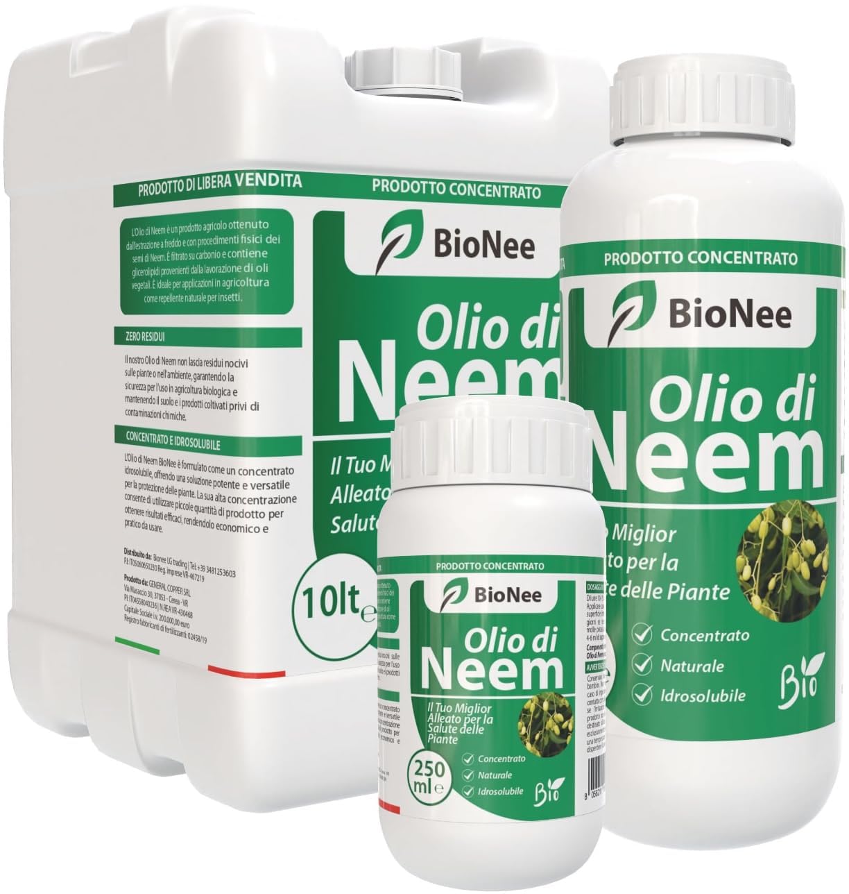 Olio di Neem insetticida naturale concentrato biologico solubile in acqua 1 litro