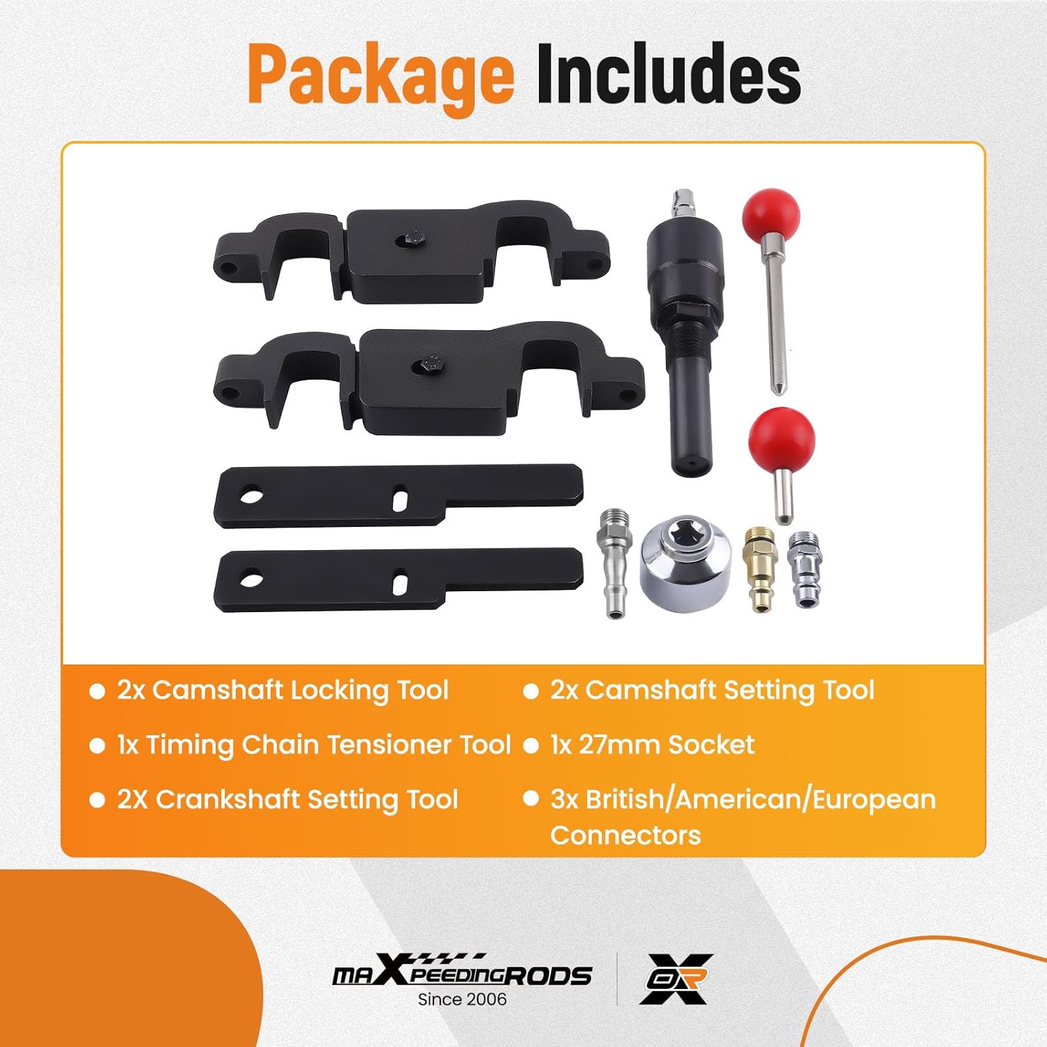 maXpeedingrods Camshaft Alignment Tensioning Locking Timing Tool Kit for Porsche Cayenne Panamera V8 4.5L 4.8L / V6 3.6L Engine, Timing Belt Alignment Tensioner Tool for Audi Q7 9678 9595