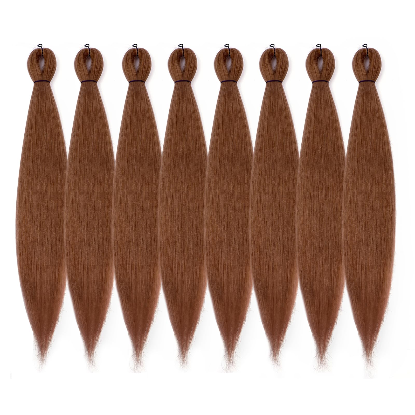 ROSDINA Pre-stretched Braiding Hair - 30 Inch 8 Packs Brown Super Long Braiding Hair For Twist or Box Braids, Yaki Texture Hot Water Setting Synthetic Braiding Hair Extensions (30 Inch, #30-8P)