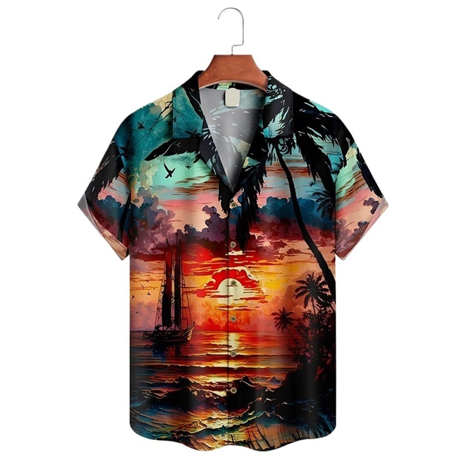 Chemise de plage homme fleurie pour vacances d'été et soirées