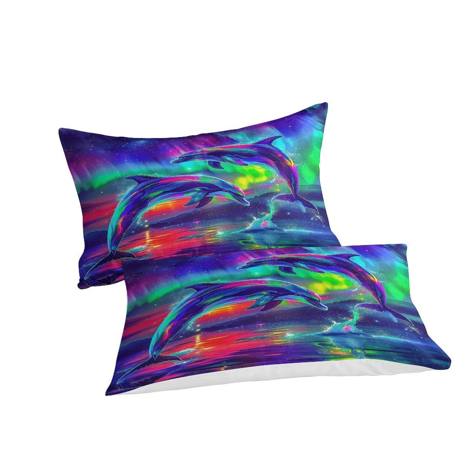 Lit dauphin 3D en microfibre 200x200cm avec fermeture éclair zippée