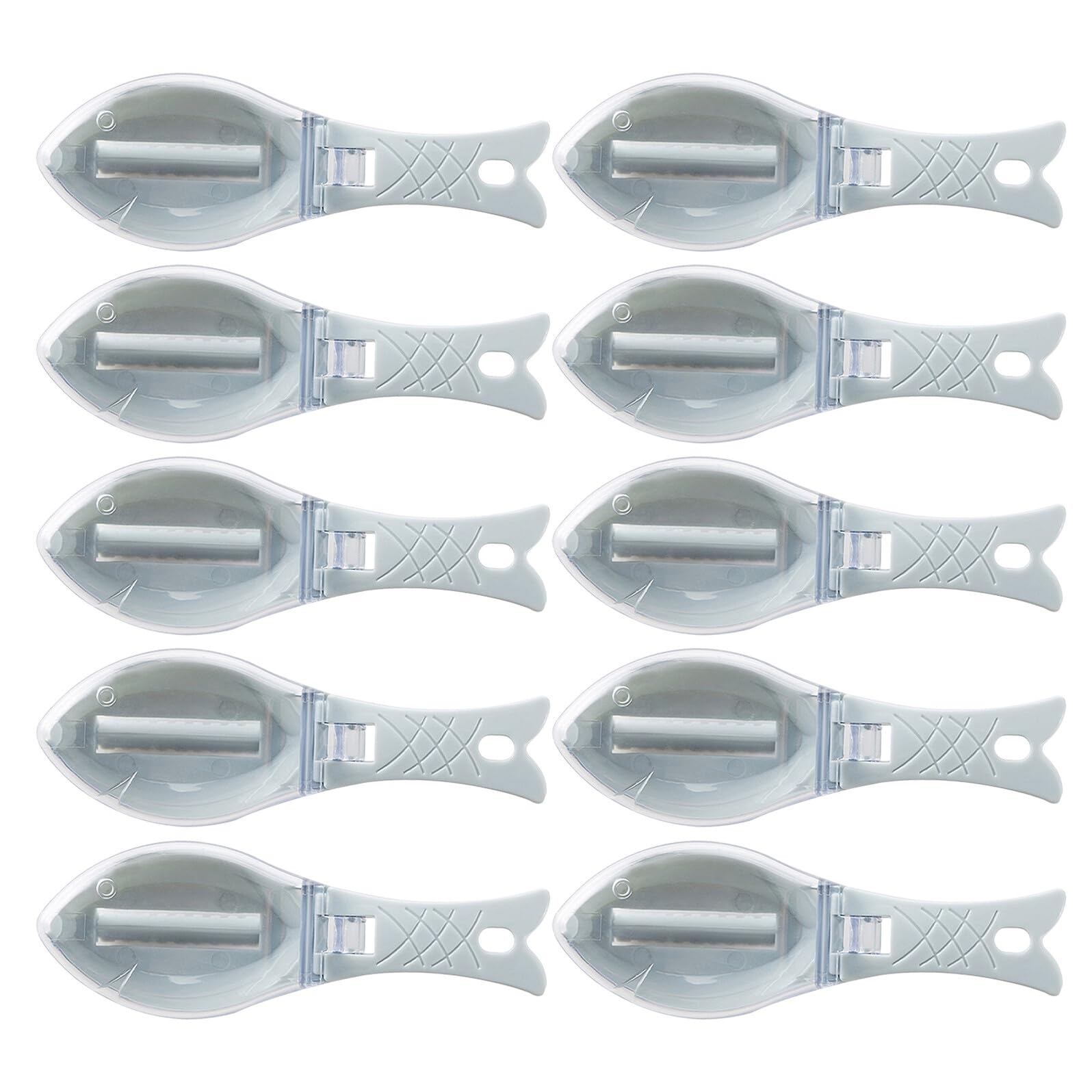 Sosoport 10 Pezzi Raschiatori per Squame di Pesce con Coperchio Strumento Manuale Portatile per Rimozione Squame Spazzola Ergonomica per Cucina e Ristorante Pulizia Rapida e Sicura