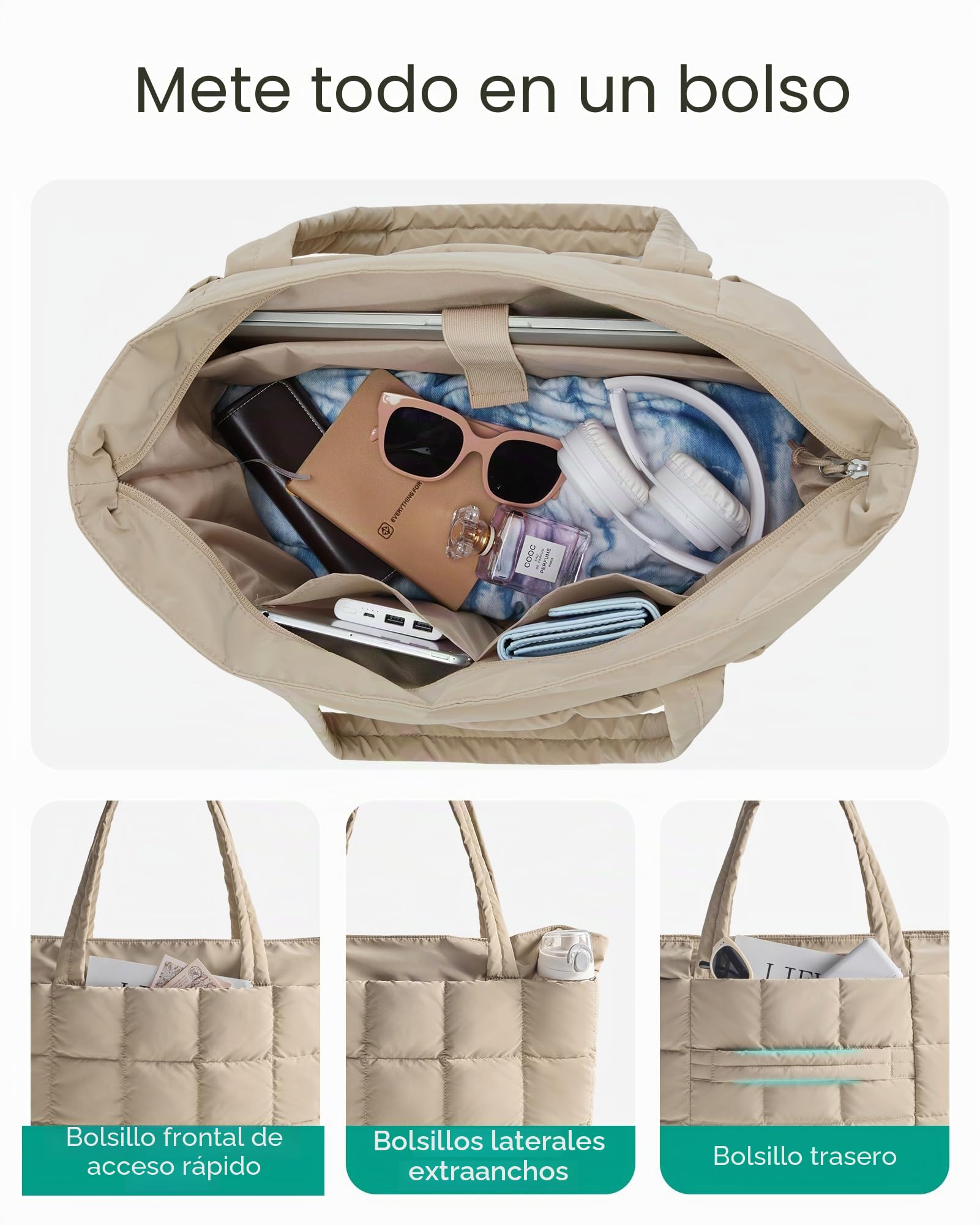 bagsmart Bolso de mano para mujer, grande, ampliable, bolsa de viaje, bolsa de viaje, impermeable, bolsa de clínica, bolsa de deporte, bolsa de mano hinchable, equipaje de mano con cremallera para