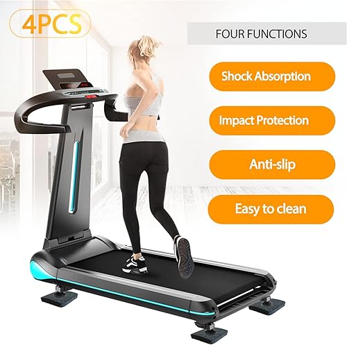 Miniatura 2 de Almohadillas para cinta de correr, tapete para equipo de ejercicio con goma de alta densidad para proteger suelos de 3.94 x 3.94 x 0.5 pulgadas (4