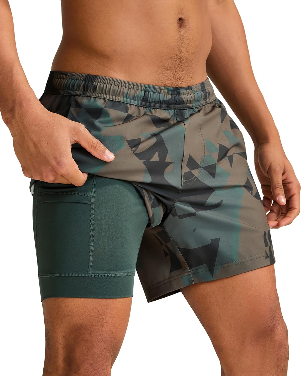 maamgic Mens 5" Gym Running Shorts for Men 2 in 1 Quick Dry Workout Athletic Shorts