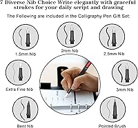 Vista 3 de GC QUILL Juego de plumas de caligrafía 64 piezas - Juego de pluma estilográfica con 3 plumas estilográficas, 7 plumillas variadas, 54 cartuchos