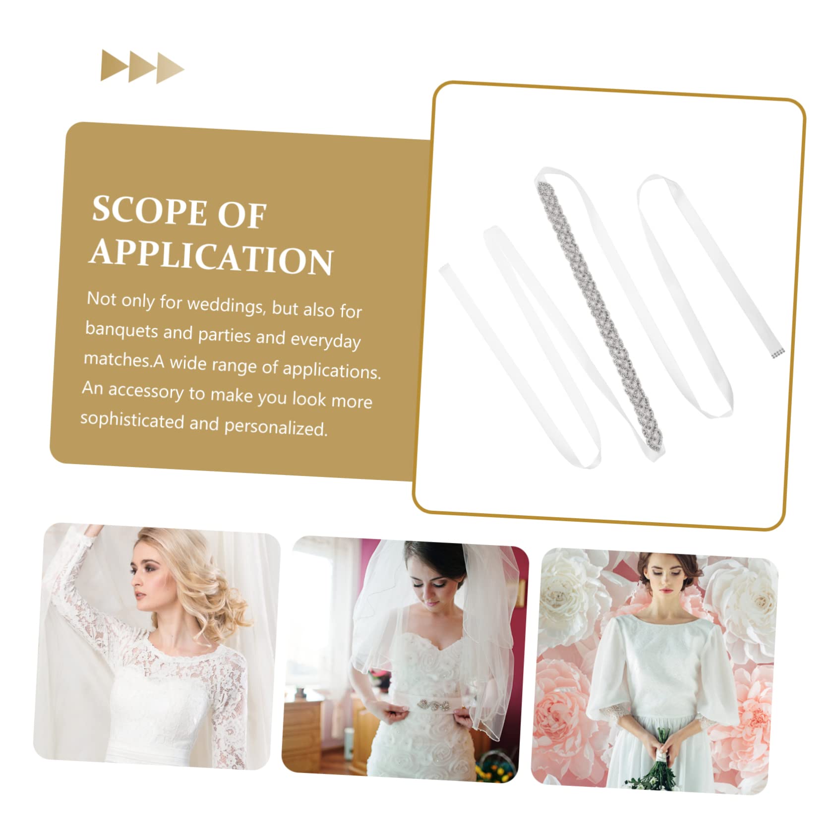 SOIMISS 3piezas Cinturón De Pedrería Para Novia Cinturón Brillante Para Vestido De Boda Accesorio Elegante Para Eventos Especiales Para Fiestas y Banquetes