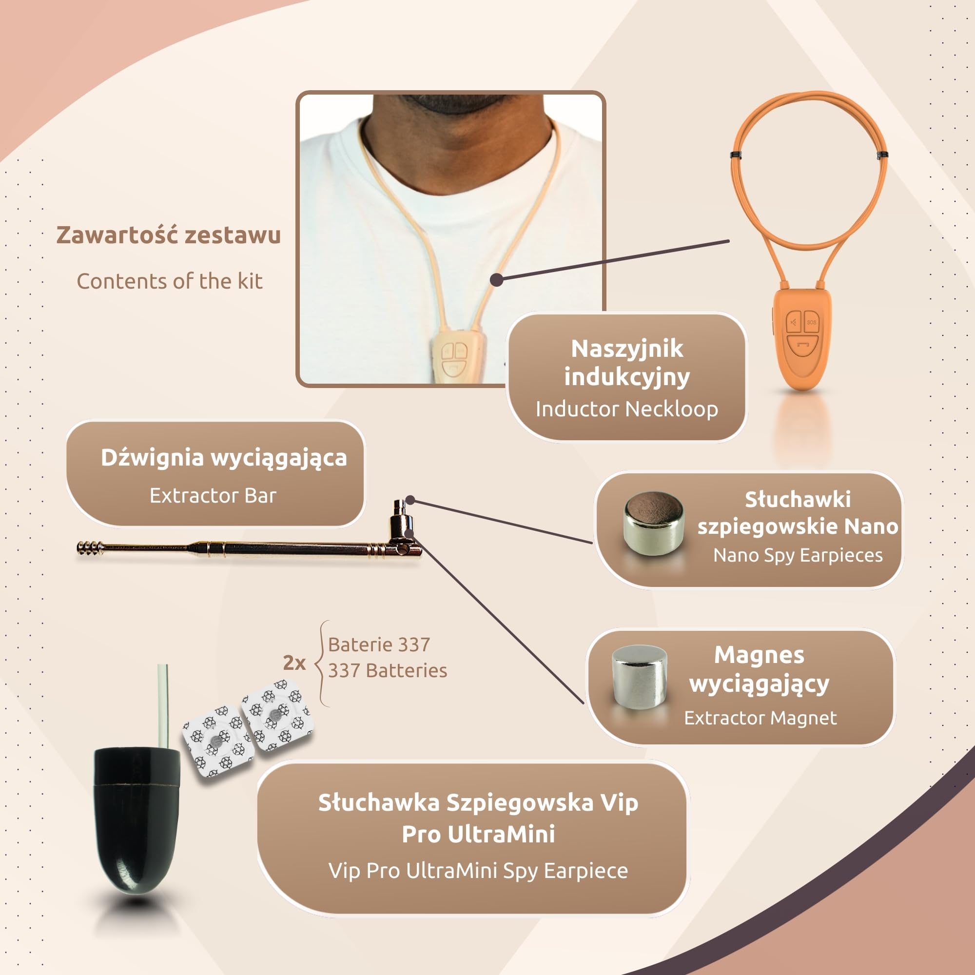 PingaOculto Słuchawka Szpiegowska Bluetooth Egzamin Ukryte Nano Mini Niewidoczne Mikrofonem - Słuchawki Szpiegowskie Bezprzewodowy Mikrosłuchawka (Słuchawka Szpiegowska Nano V4 + Vip Pro UltraMini)