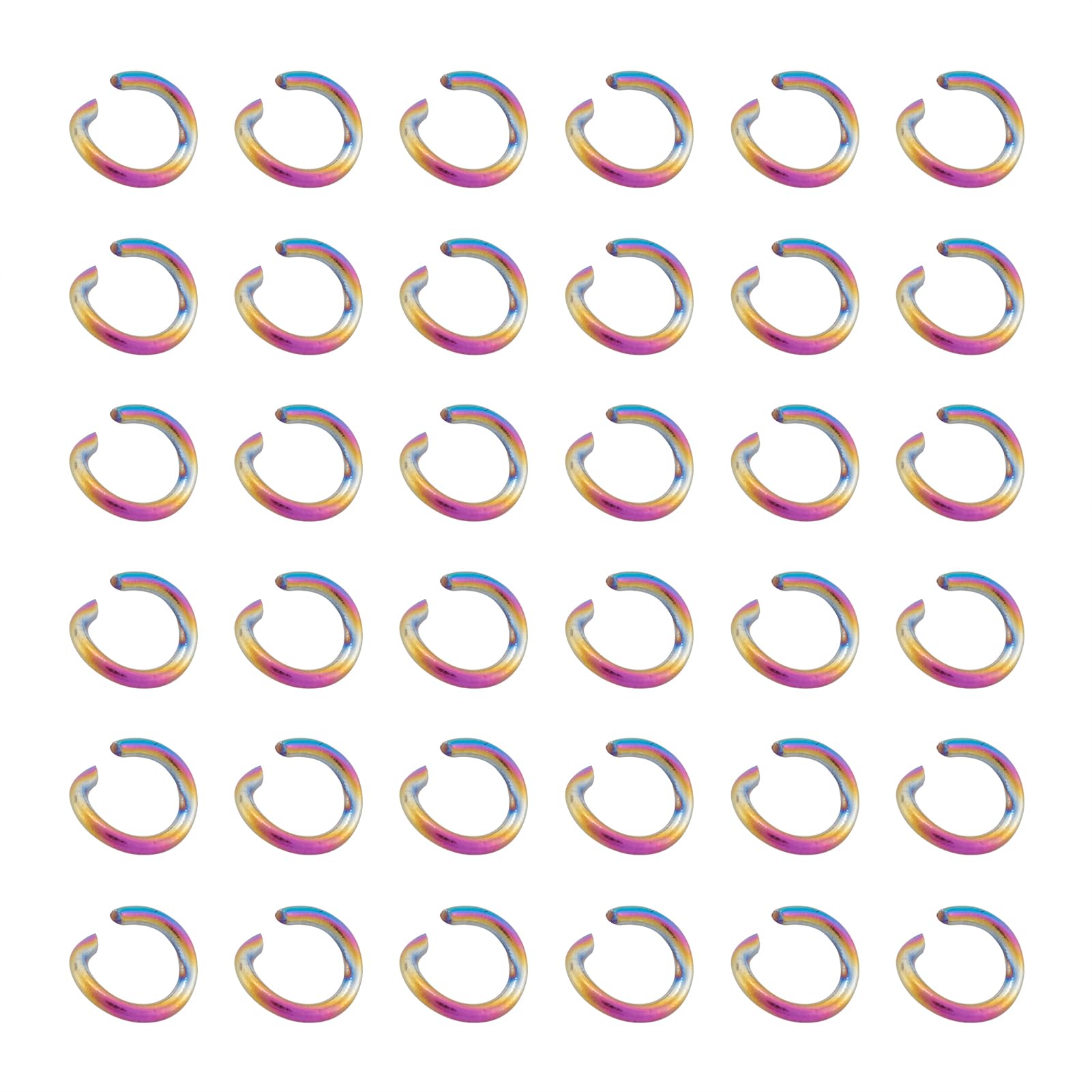 100 pcs Stainless Steel Open Jump Rings 5x0.8mm 20 Gauge Rainbow Color Round Jump Rings Connectors Link for DIY Jewelry Crafts Making 3.4mm Inner Diameter