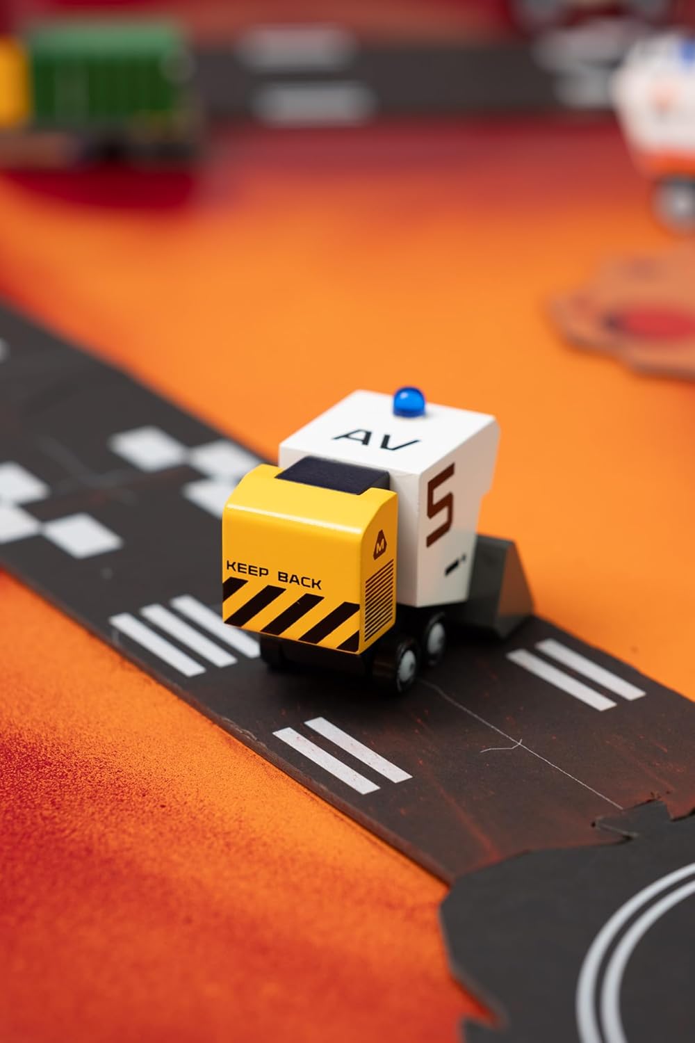Candylab Toys M.A.R.G.E Sector 9 Set, Handmade Wooden Vehicles with Puzzle Roads and Accessories