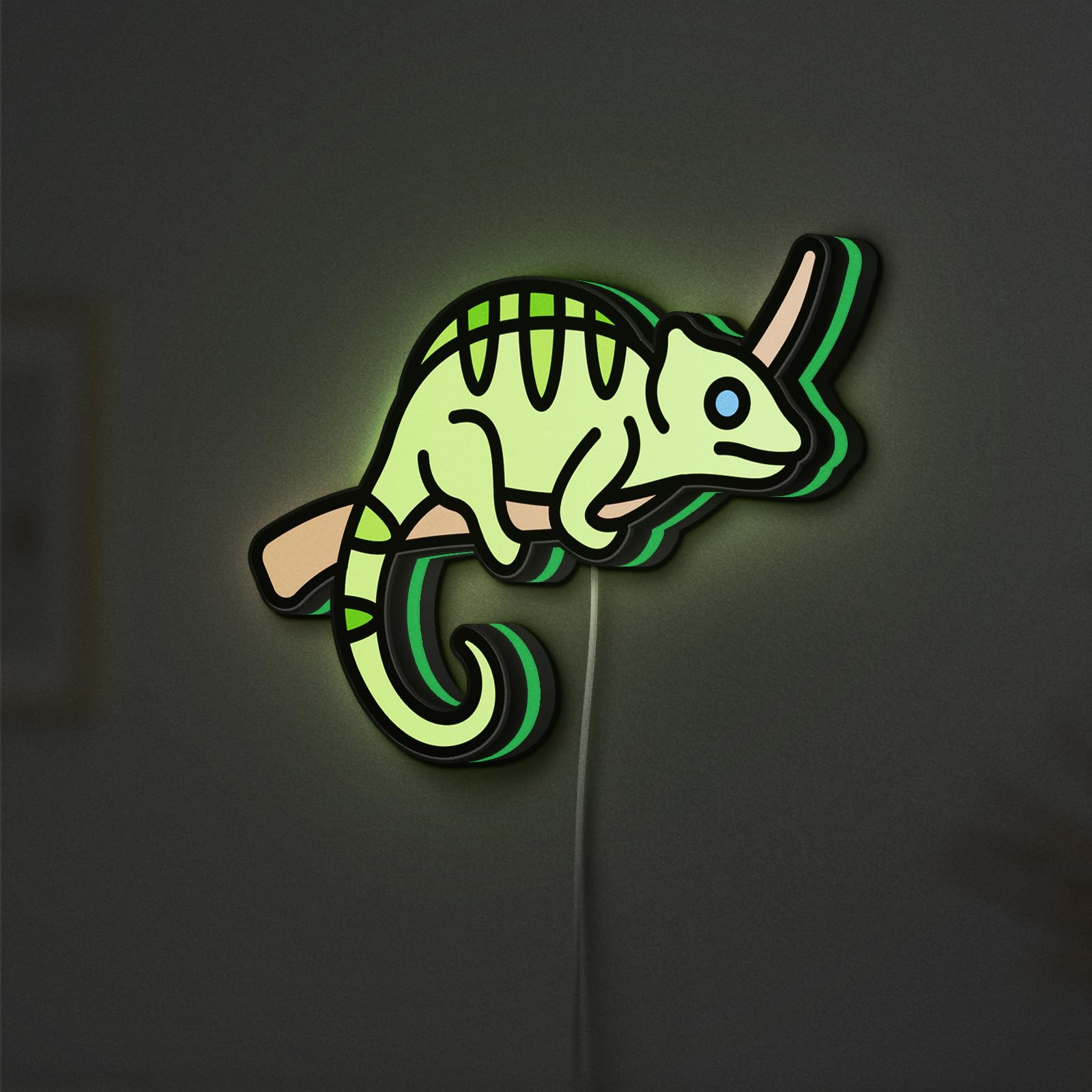 Scatola luminosa a LED per rettili, decorazione esotica per terrario con animali selvatici, cartello LED personalizzato per casa, ufficio, negozio (altezza 20,3 cm, 20 cm)