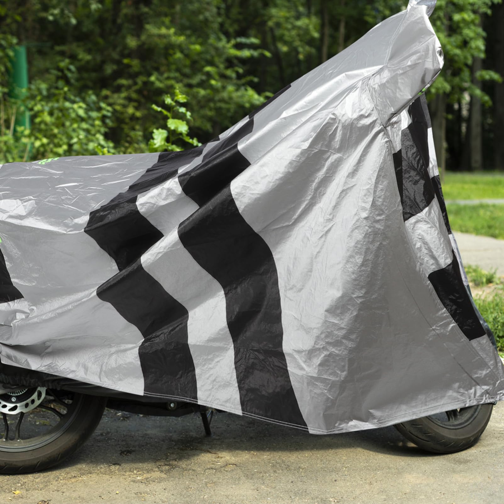GLEAVI Housse de Protection Portable, Coton Floconné Noir et Argenté pour Trottinette Électrique et Vélo pour Extérieur