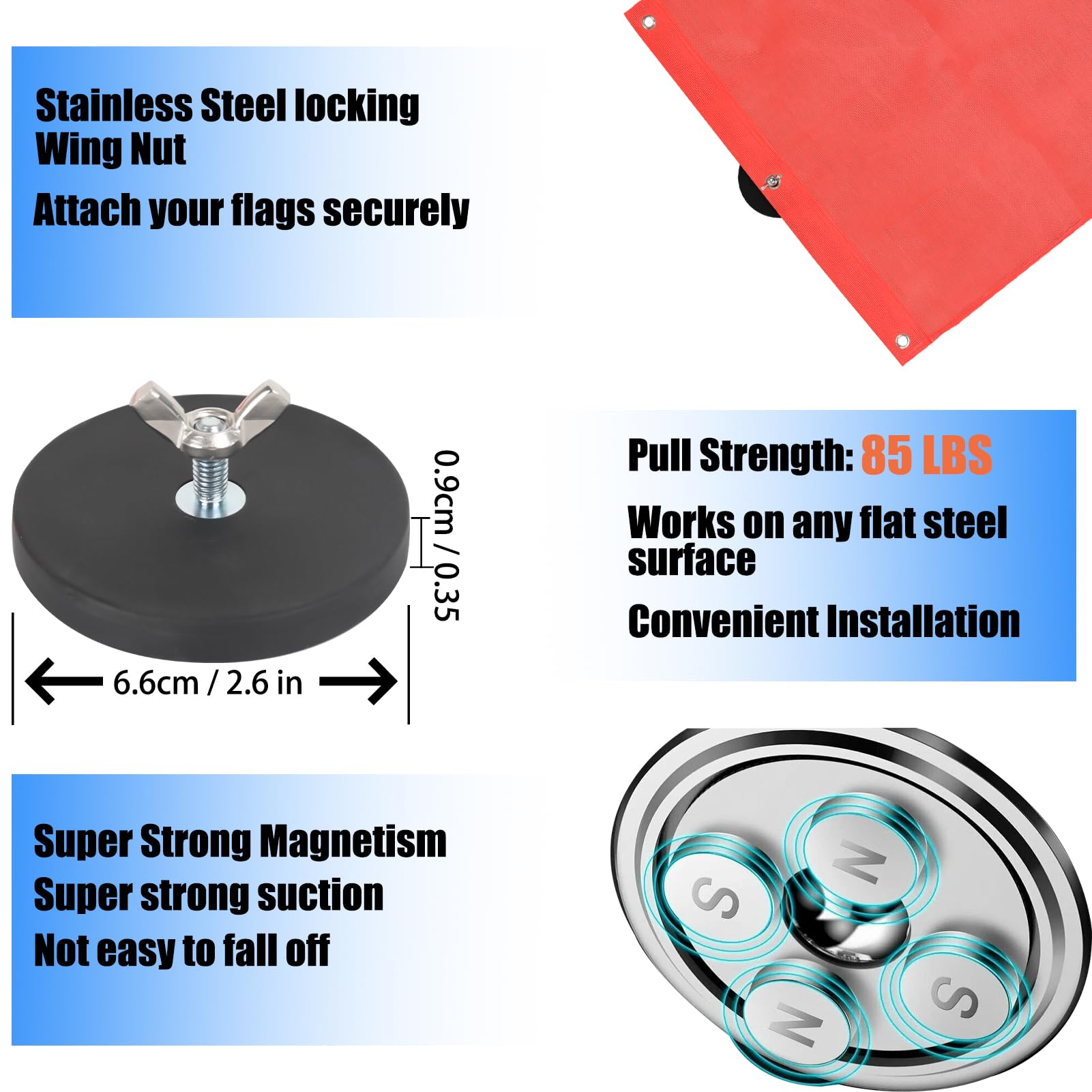 Snapklik.com : NVAAV 4PCS Heavy Duty Magnet For Wire Loop Flags