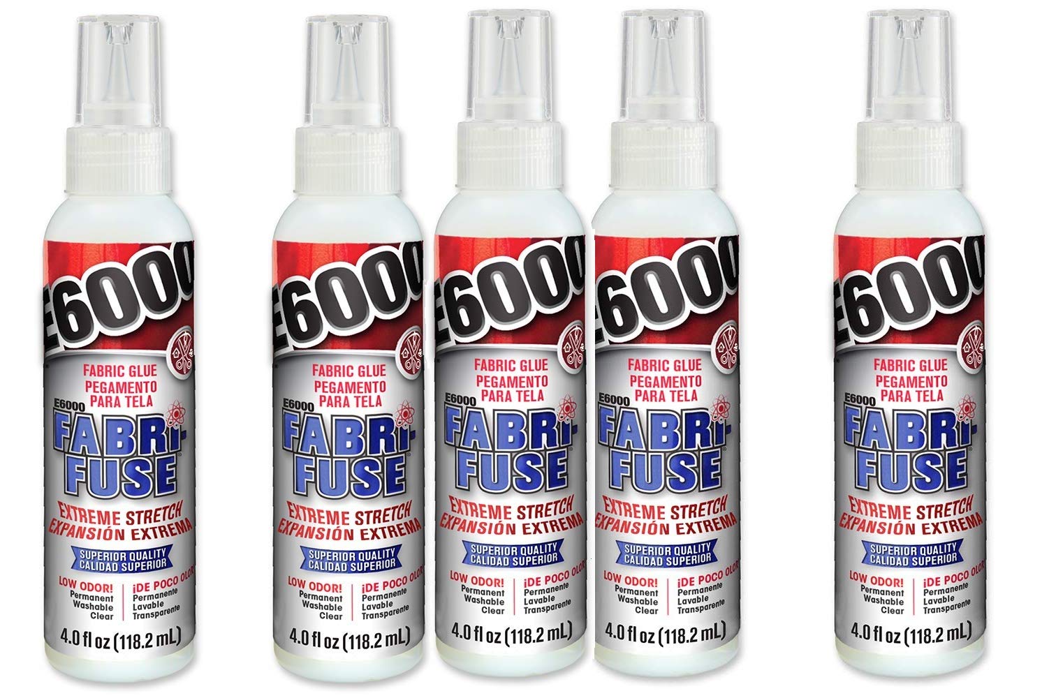 E6000565004 Fabri-Fuse Adhesive - 4 fl oz Shelf Bottle, 5 Pack