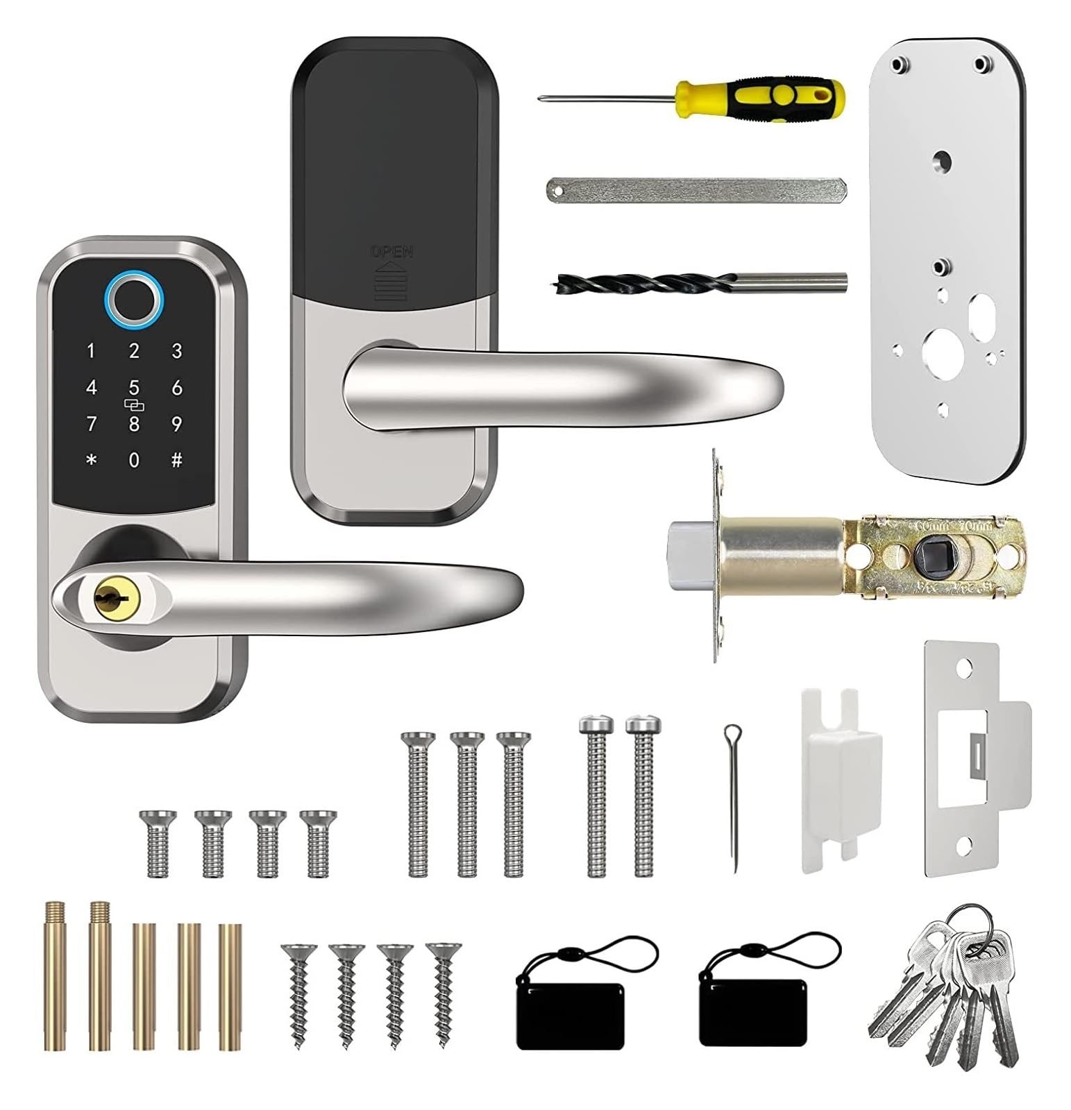 Smart lock, fingerprint lock. Electronic Smart Door Lock Biometric Fingerprint Keyless Front Deadbolt Locks Wifi Remote Unlock Password Home IC Card