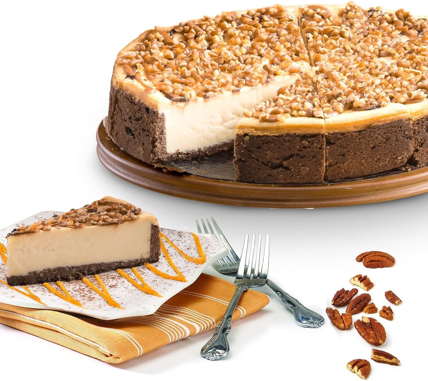 David’s Cookies Cheesecakes – Creamy, Classic Bakery Dessert Perfect for Any Occasion – Great Gift Idea for Women, Men, and Kids for Delivery – Chocolate Caramel Pecan Cheesecake 10"