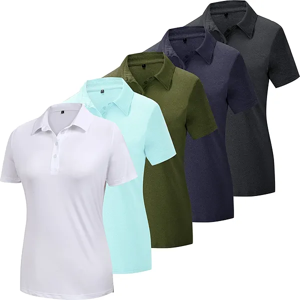 TYCTOS Women's Polo Shirts Athletic Golf Shirts Women Lightweight Womens Polo Shirts Short Sleeve Quick Dry Womens Shirt