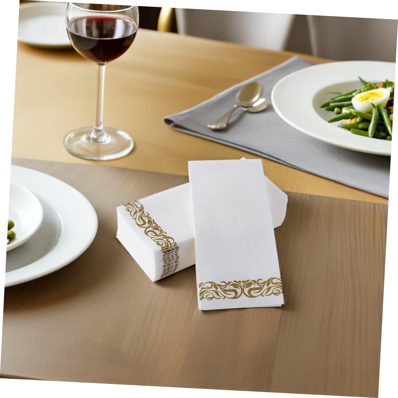 75stücke Servietten Bedruckt Einweg Papierservietten Sechsfach Gefaltet Für Restaurants Küche Und Heimgebrauch