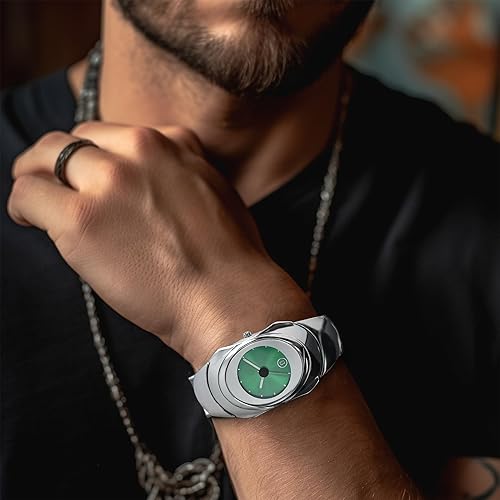 Miniatura 6 de BARAMON Relojes de moda para hombre, elegante, futurista, coleccionable, único, reloj de pulsera analógico de cuarzo, reloj impermeable para hombres