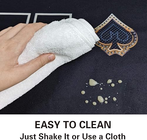 Miniatura 5 de BALIKEN Texas Holdem - Tapete de fieltro profesional de 108 x 56 pulgadas, a prueba de polvo, lavable e irritable