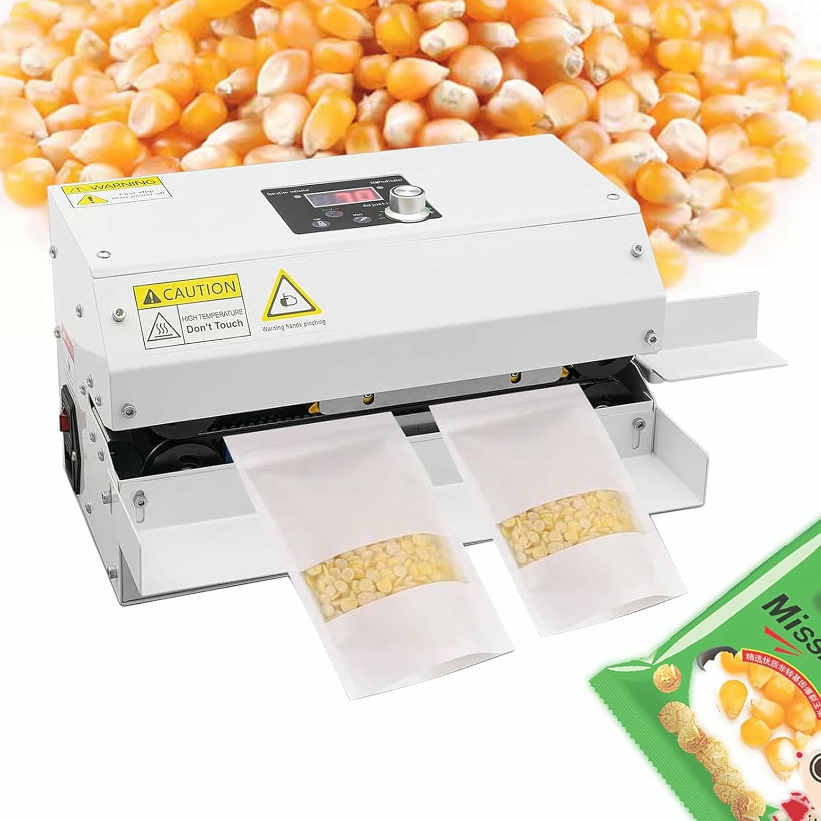 IUokLU Automatic Sealing Machine, Continuous Bag Band Sealing Machine, Electric Snack Bag Sealer, For Cookies, Small Shops