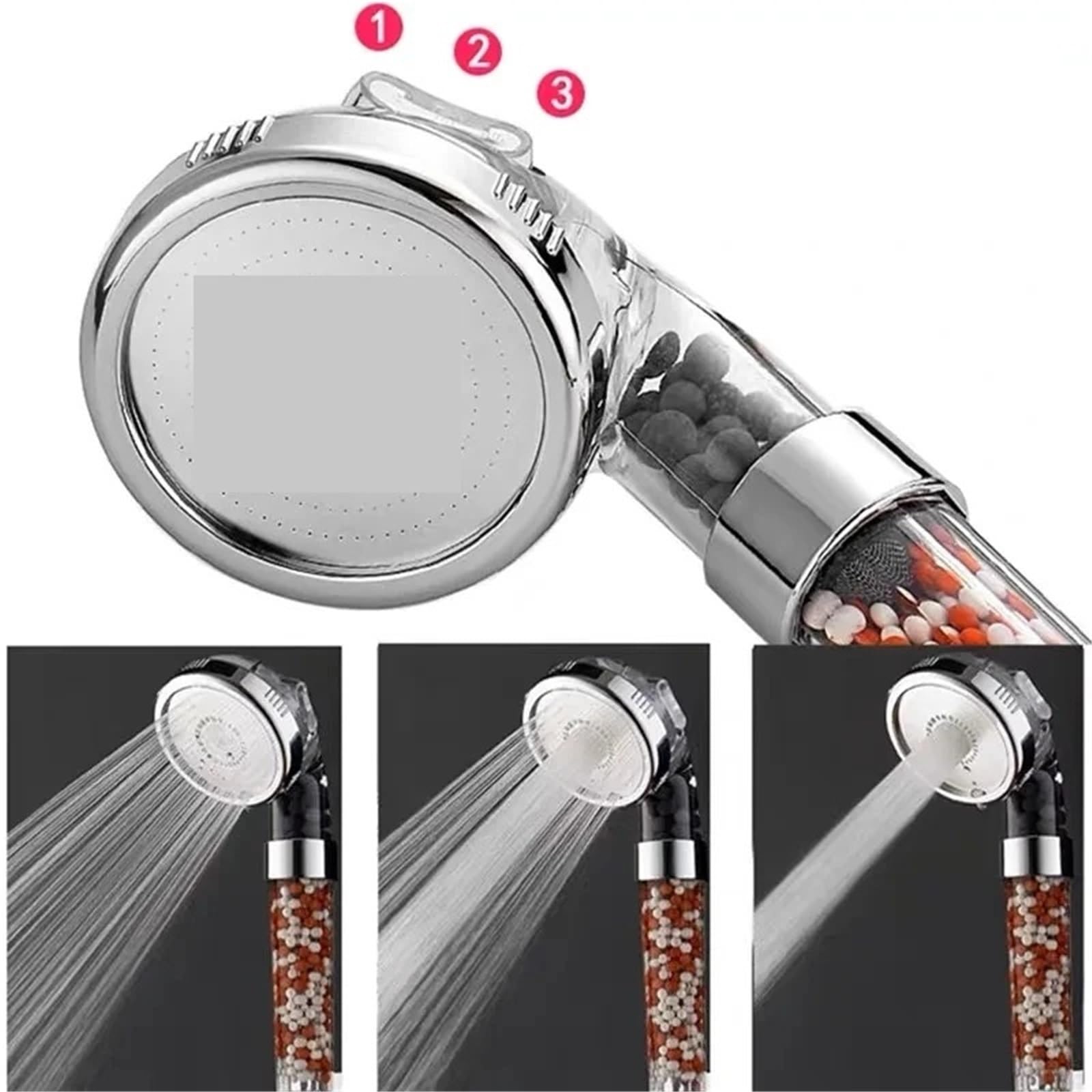 Cabezal De Ducha Cabezal de ducha SPA alta presión con 3 funciones, ahorro agua, accesorios baño lluvia mano, filtro aniones, 2 uds Para BañO En Casa(Shower Head B)