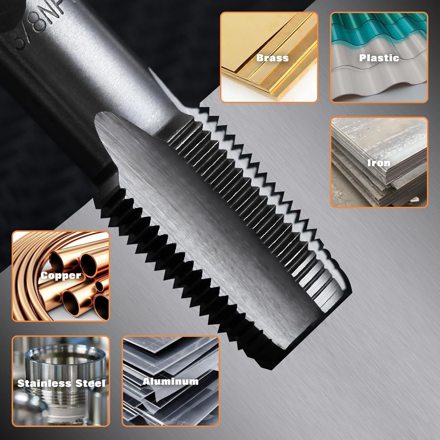 5-Piece NPT Pipe Tap Set 1/8", 1/4", 3/8", 1/2", 3/4" Thread Forming Tap, Gcr15 Steel NPT Tap Set for Accurate Threads, Assorted Plumbers Mechanics DIY Thread Cutting Tools with Storage Case