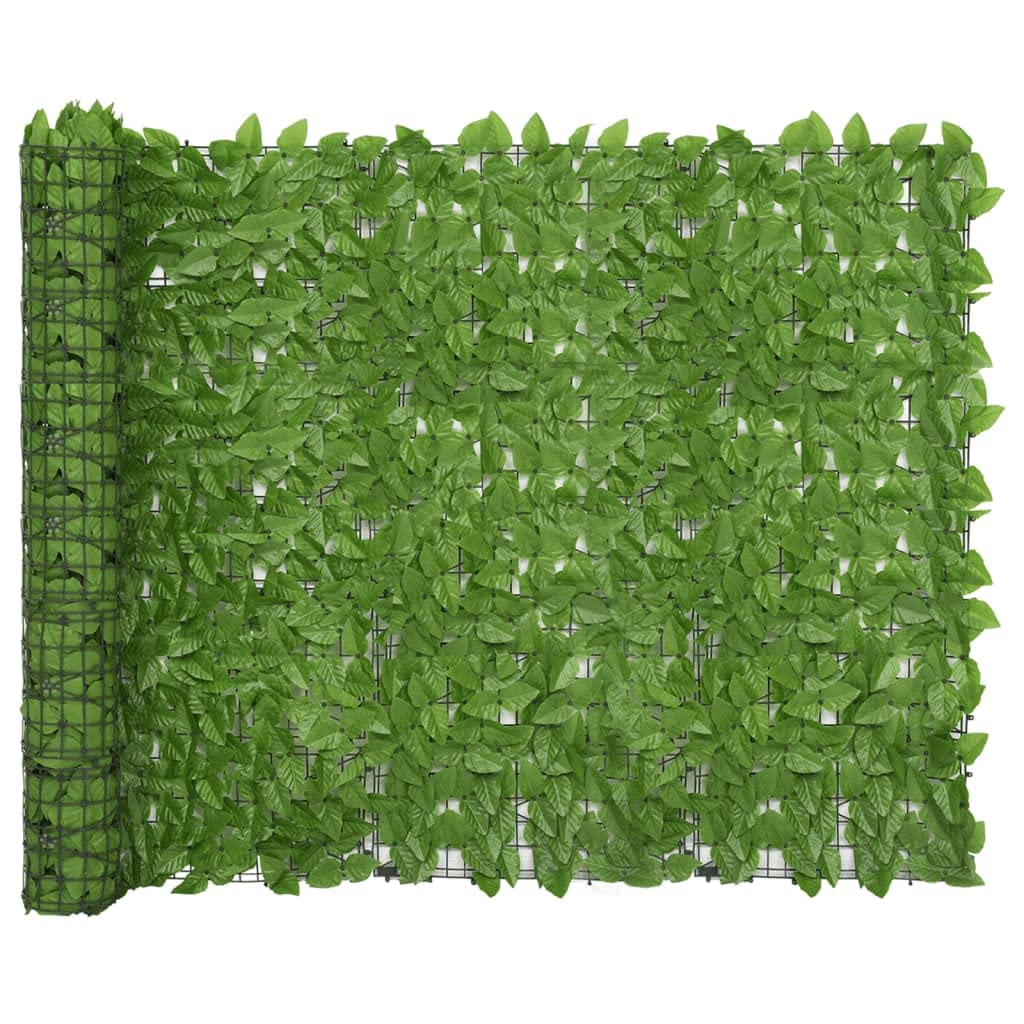 Osłona balkonowa z zielonymi liśćmi 300 x 150 cm, ochrona prywatności z polietylenu odpornego na promieniowanie UV, lekkie i łatwe w pielęgnacji, sztuczne ogrodzenie blokujące światło