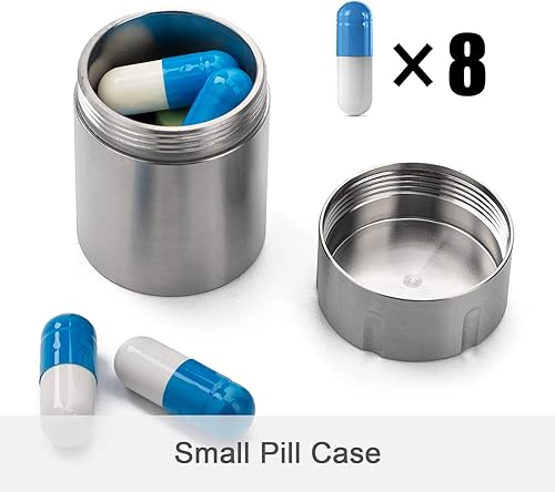 Miniatura 6 de Micro gris titanio llavero píldora caso+portátil botella de píldora organizador de medicina