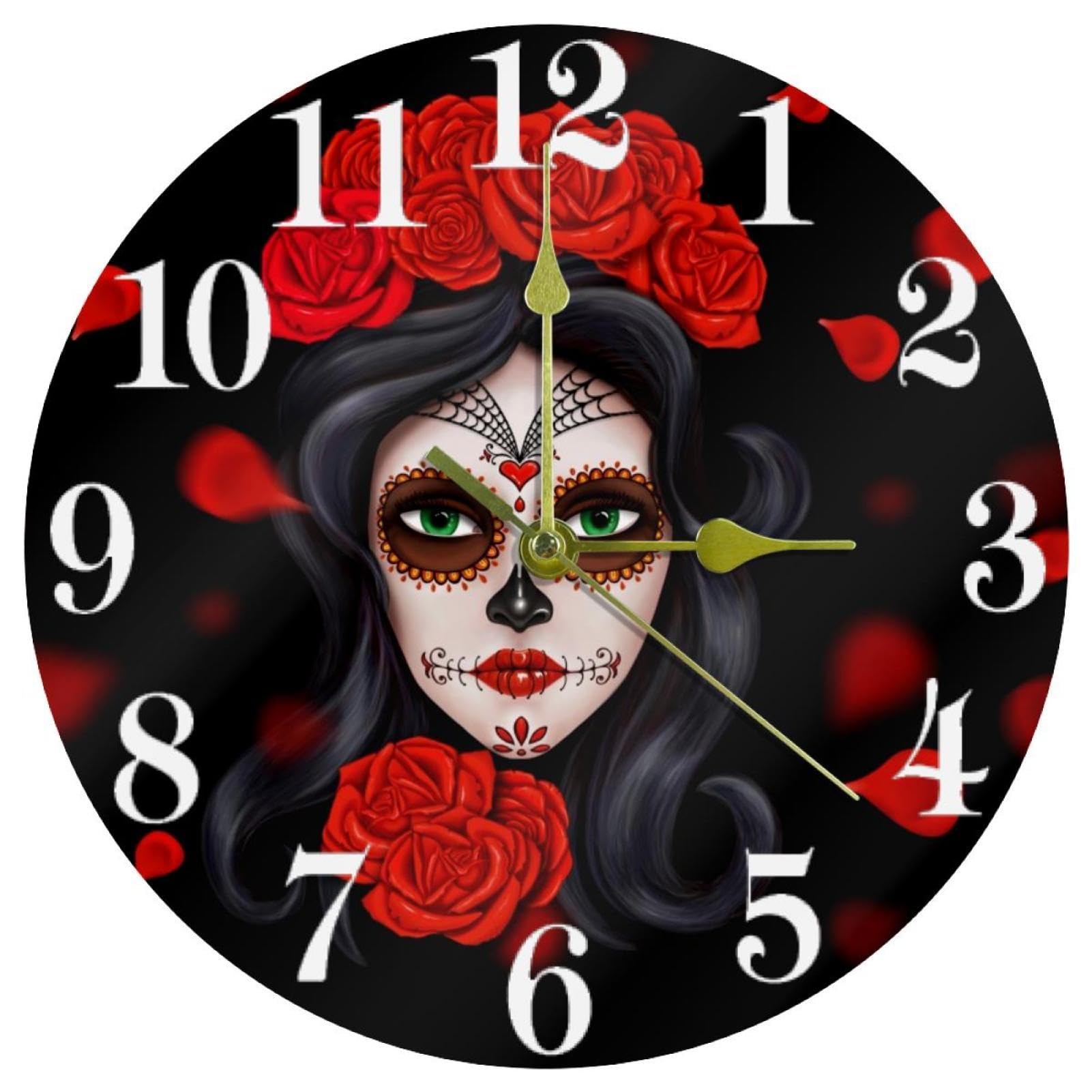 Horloge Dia De Los Muertos silencieuse pour stopper le tic-tac