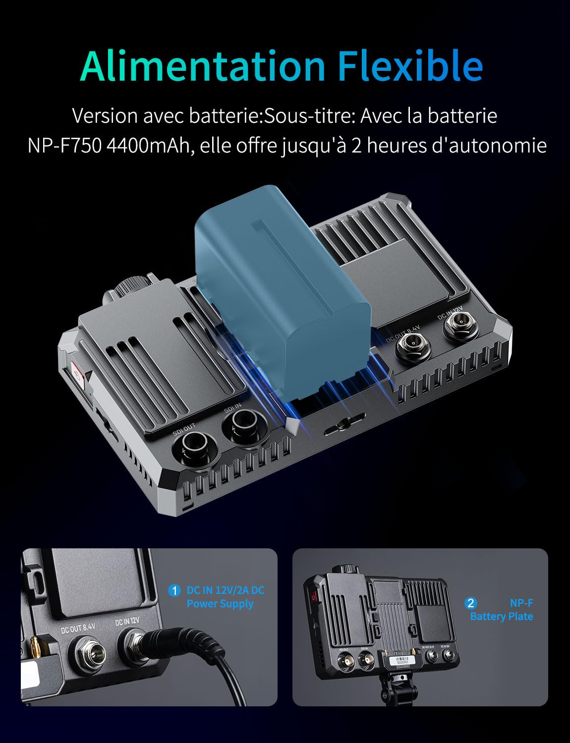 FEELWORLD SC6 3G-SDI Ecran Appareil Photo 6 Pouces Tactile 1500Nit Full HD 1920x1080 IPS Moniteur Camera avec 4K 60Hz 3D LUT HDR,Boîtier en Aluminium,Inclut Batterie F750 4400mAh et Sac