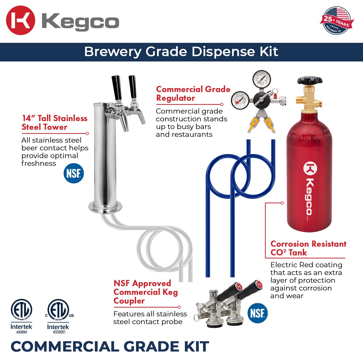 Kegco Kegerator 24" Wide Dual Tap Stainless Steel Commercial Beer Dispenser Hk38ssc-L-2 on Fridge.com - View 5