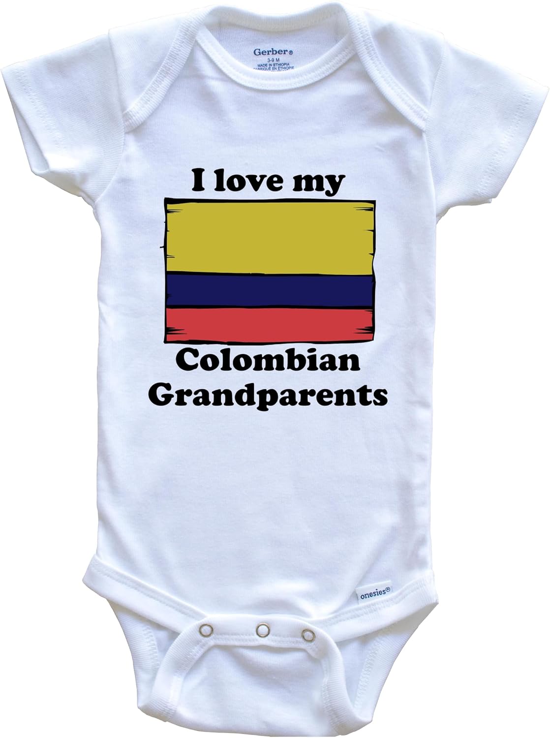 I Love My Colombian Grandparents Colombia Flag Grandchild One Piece Baby Bodysuit