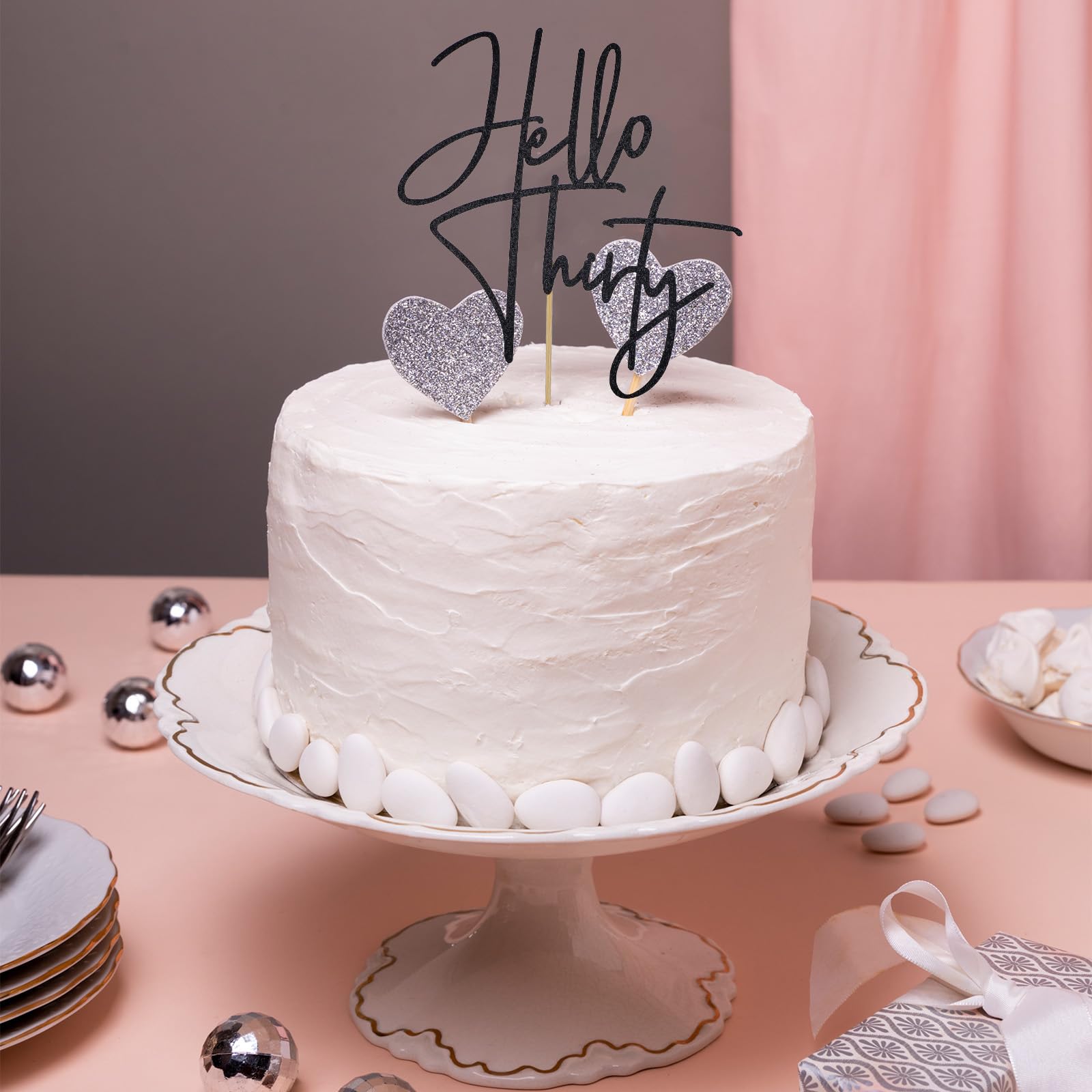 JEKUGOT Topper Per Torta Per 30° Compleanno, Decorazioni Per Torte Con