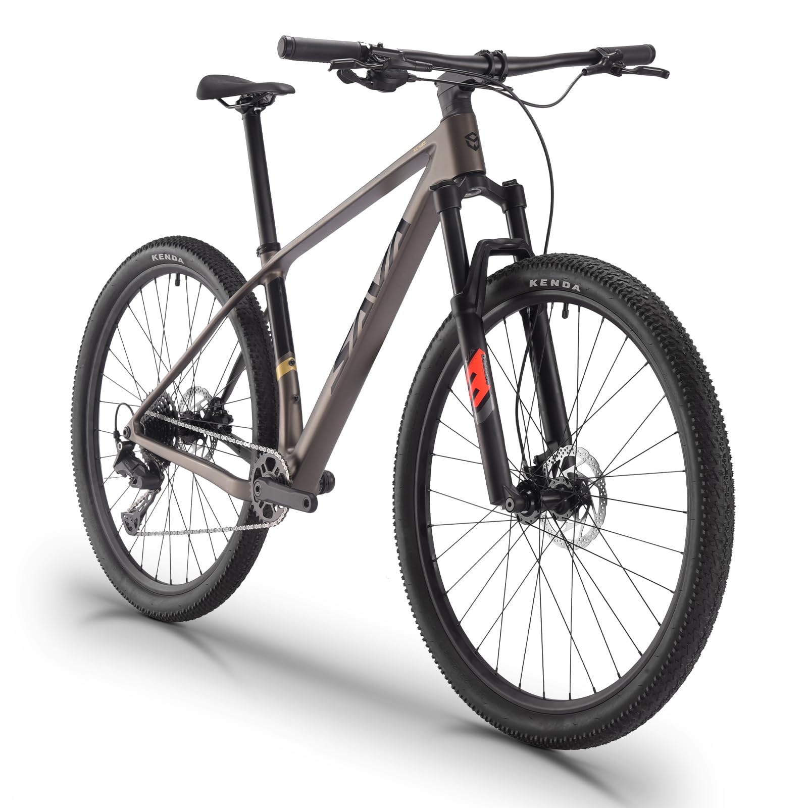 SAVADECK Lantop 610 Carbon Fiber MTB with Shimano U6000 10 Speed Shift Groupset, Hydraulic Disc Brake with Shimano MT200 Break System Rock Grey 27.5*15.5