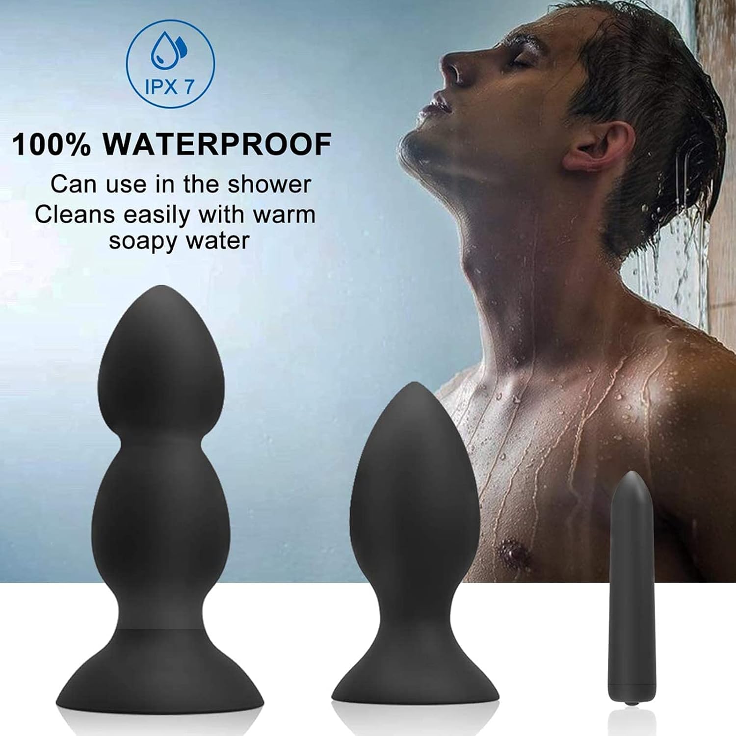 Butt Plug Set with Bullet Vibrator, Pack of 2 Anal Plug Training Kit with Remote Controlled 16 Speeds, G-Spot Vibrator Prostate Sex Toy for Men, Women and Couples