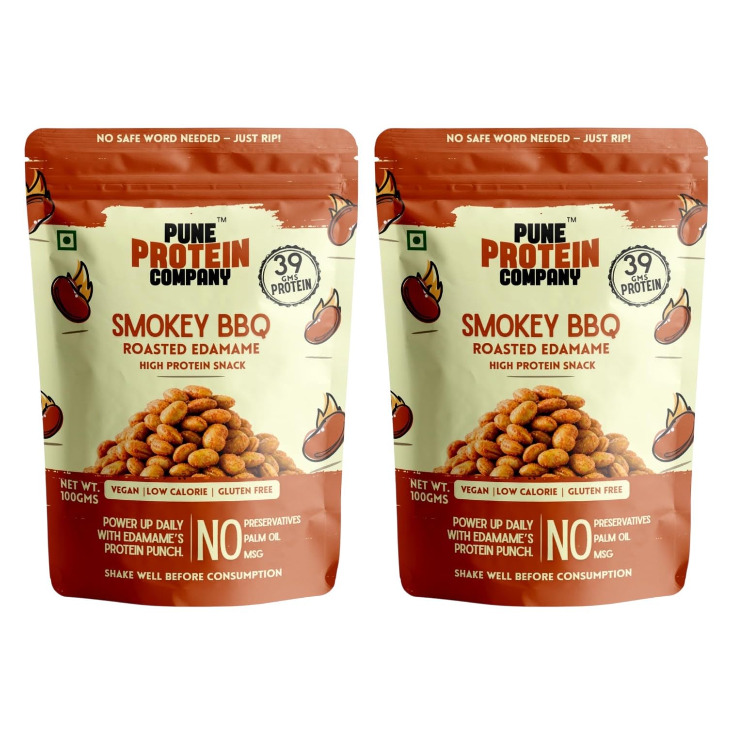 Pune Protein Company Smokey BBQ Roasted Edamame 100g (Pack of 2) | Delivers 46g Plant Protein Per 100g & High Fiber | Palm Oil-Free, Low-Carb Whole Food for Active Lifestyles | 100% Vegan & Gluten-Free Healthy Snack-image-42