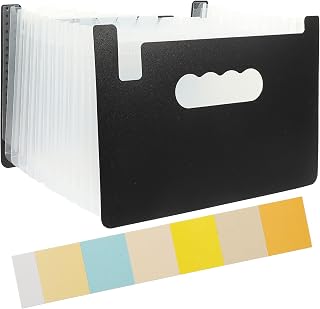 Genérico Carpeta Expandible A5 13 Bolsillos para Organizar Recibos y Documentos, Porta Cupones Portátil para Uso en Oficina y Escuela, Material Plástico Resistente, Medidas