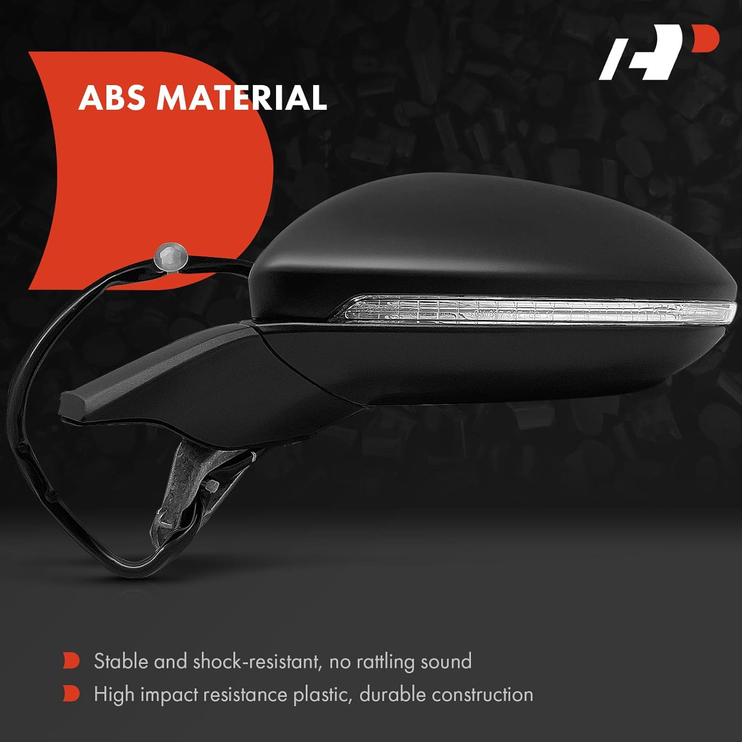 A-Premium Driver Side Power Door Mirror - Compatible with Volkswagen Golf 2015-2021, Golf Alltrack 2017-2019, Golf SportWagen, GTI - Heated Manual Folding Black Outside Rear View Mirror w/Turn Signal