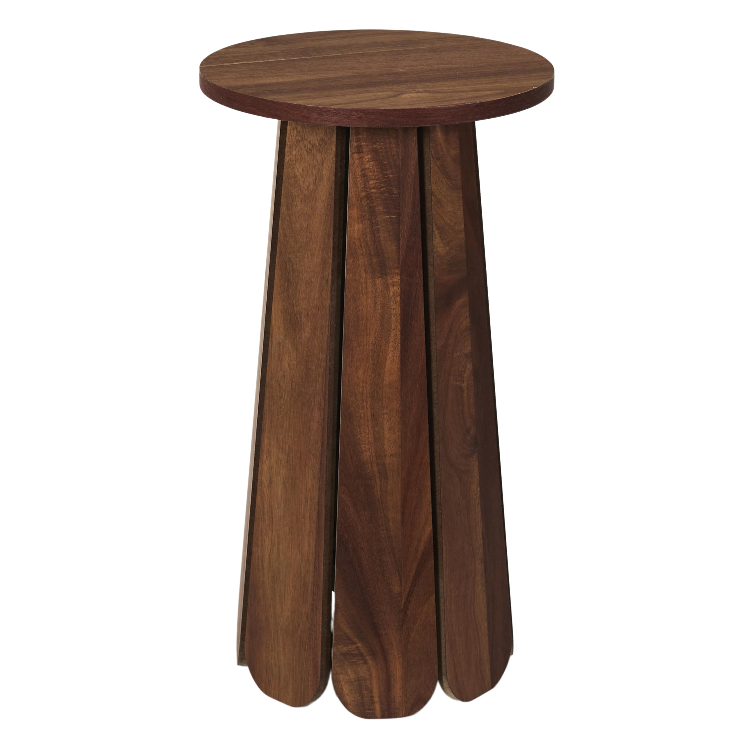 HOME DECO FACTORY, HD0350, Table d'Appoint D30 cm, Modèle Will, Collection Softness, Mobilier, Table Et Bureau, Console et Sellette, 30x55x30 cm, Marron | Bois d'ingénierie, table d'appoint Will, collection Softness, diamètre 30 cm, salon, marron