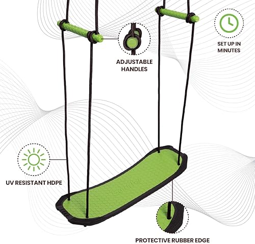 Miniatura 5 de Swurfer Kick Stand Up - Columpio para árbol de surf al aire libre para niños de hasta 150 libras, colgar desde hasta 10 pies de alto, incluye tabla