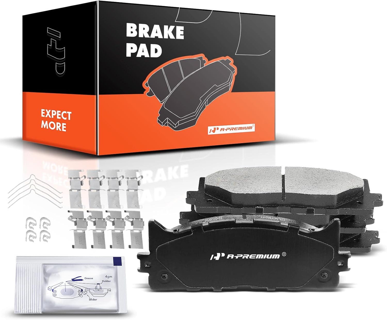 A-Premium Front Ceramic Brake Pads Set Compatible with Toyota and Lexus Models - Camry 2007-2017, Avalon 2008-2018, ES350 2007-2018, ES300h 2013-2018, with Hardware, 4-Pack