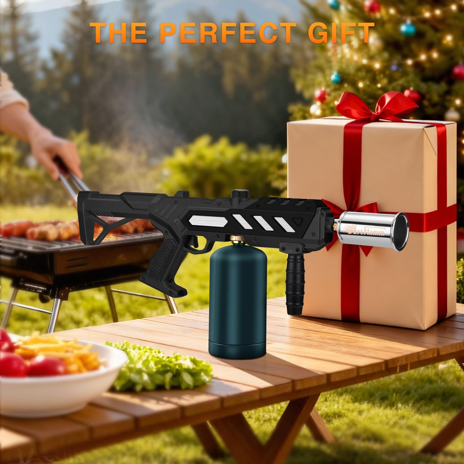ARTFLAMM Potente pistola de propano, linterna de parrilla de cocina con diseño desmontable, quemador de antorcha ajustable para asar filetes, barbacoa, soldadura, encendedor de carbón de camping