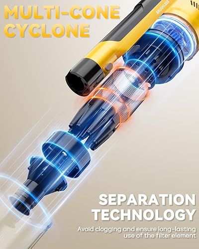 Miniatura 4 de Aspiradora inalámbrica de 350 W para batería Dewalt de 20 V, aspiradora ligera sin escobillas de 35 kPa con succión de 3 modos, aspiradora de palo 6