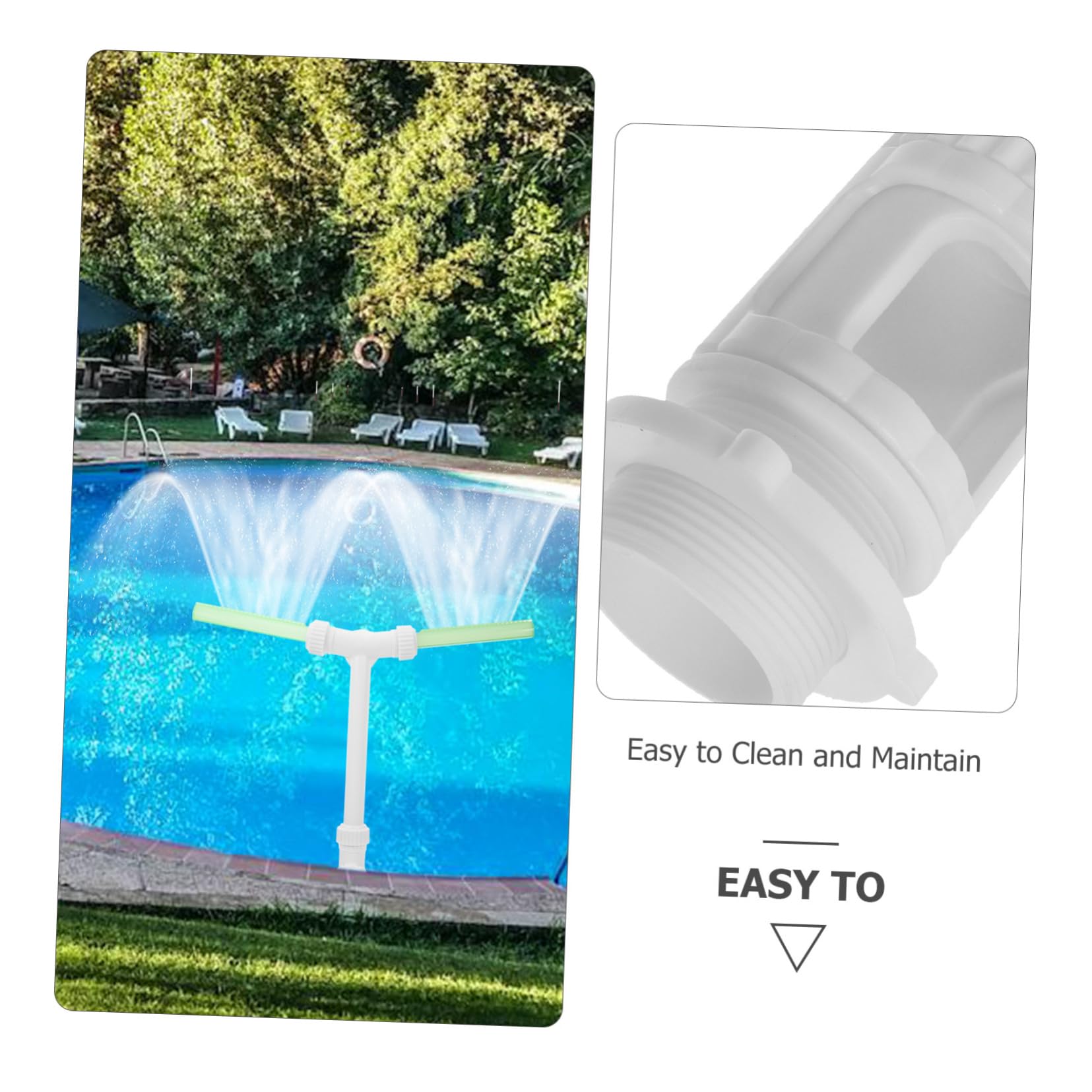 Fuente de Doble Cabeza Plástico Blanco, para Piscina y Estanque