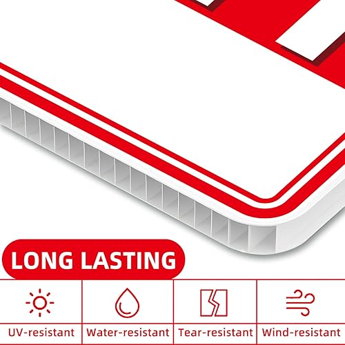 Miniatura 4 de Letreros de alquiler con estacas, 1 letrero de doble cara de 17 x 13 pulgadas, estaca de metal en H, letreros de patio con calcomanías de flecha,