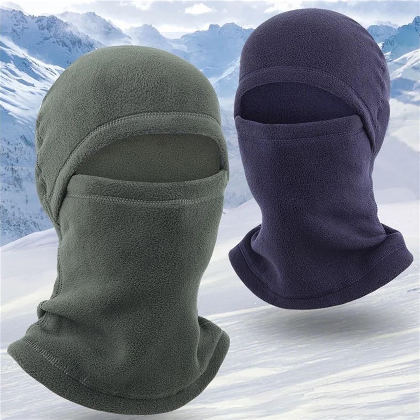 Cagoule 2 pièces Hiver Cagoule Masque Complet Thermique Ski Snowboard écharpe Casque Casquette Sport Cyclisme randonnée Course Cou Plus Chaud Hommes Femmes pour L'ExtéRieur