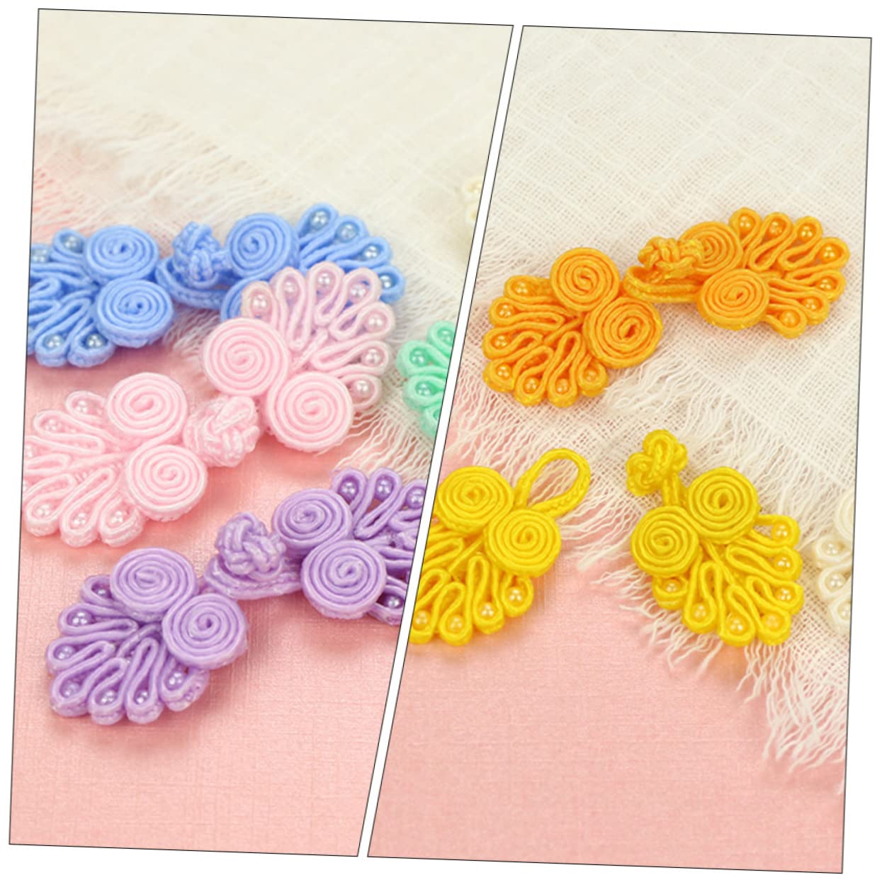 Uonlytech 2 Sätze Chinesische Knotenköpfe Handgefertigte Knöpfe Für Cheongsam Und Diy Nähprojekte Vintage Verschlüsse Für Kleidung Und Heimdeko 50 Stück * 2